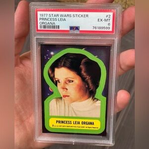 1977 Star Wars Sticker #2 Princess Leia Organa PSA 6 Graded Trading Card